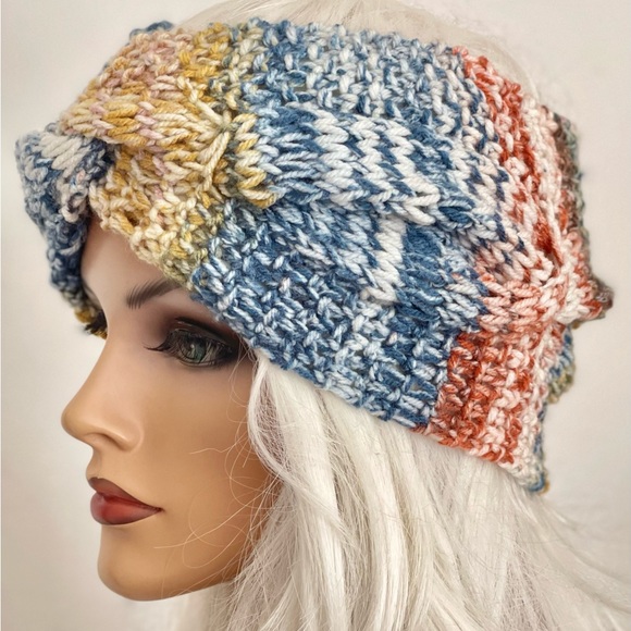 Hand Knits 2 Love Headband Headwrap Bandana Turban Earwarmer Braids Cables Hip - Picture 3 of 11